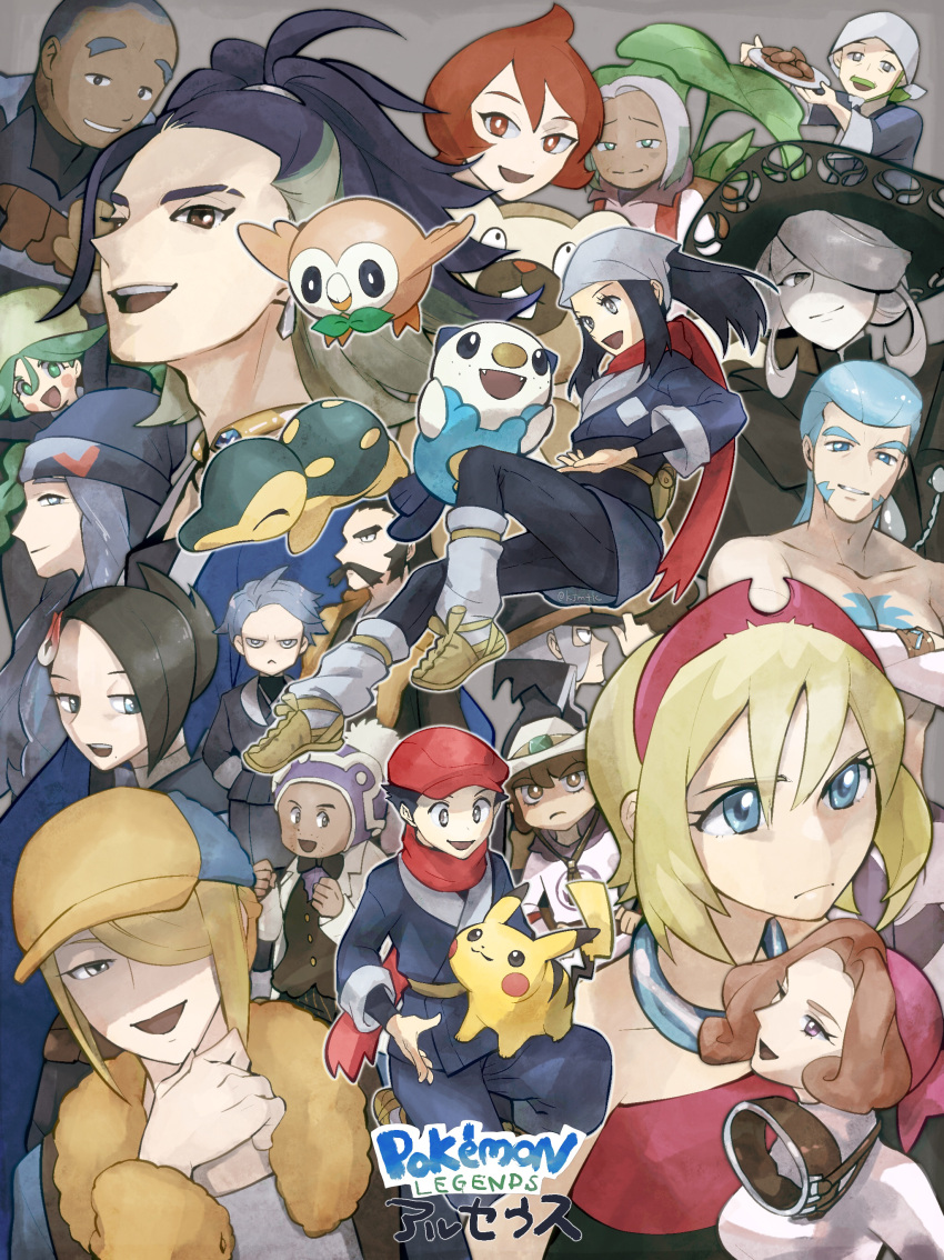 6+boys, 6+girls, :<, absurdres, adaman_(pokemon), akari_(pokemon), arezu_(pokemon), bandana