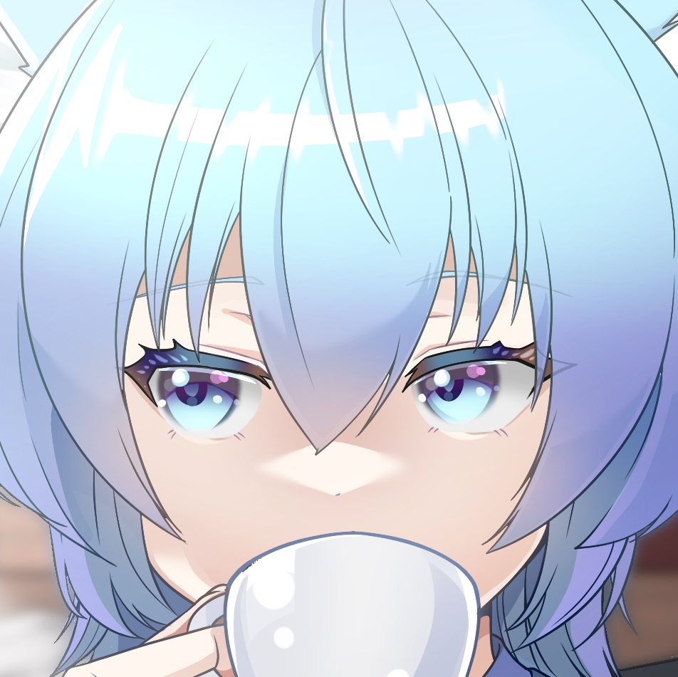 1girl, animal_ears, blue_eyes, blue_hair, blurry, blurry_background, cat_ears, close-up