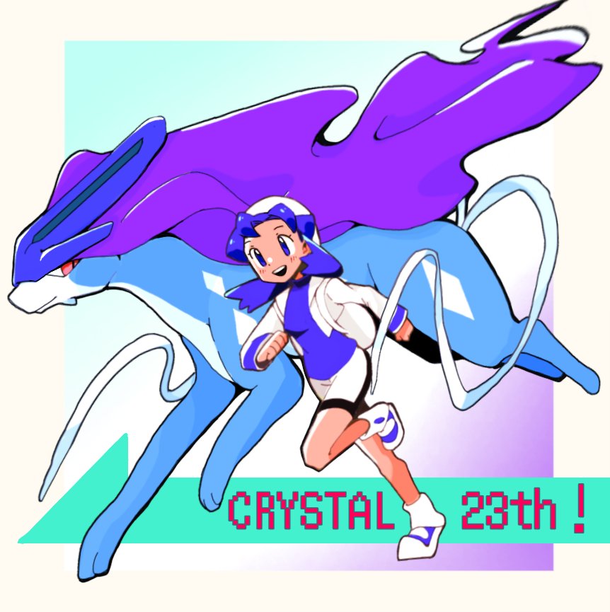 1girl, anniversary, bag, bike_shorts, blue_eyes, blue_hair, blue_shirt, cropped_jacket