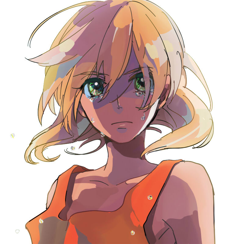 blonde_hair, green_eyes, inazuma_eleven, long_hair, m-sawa, male, miyasaka_ryou, tan, tears, trap, wind
