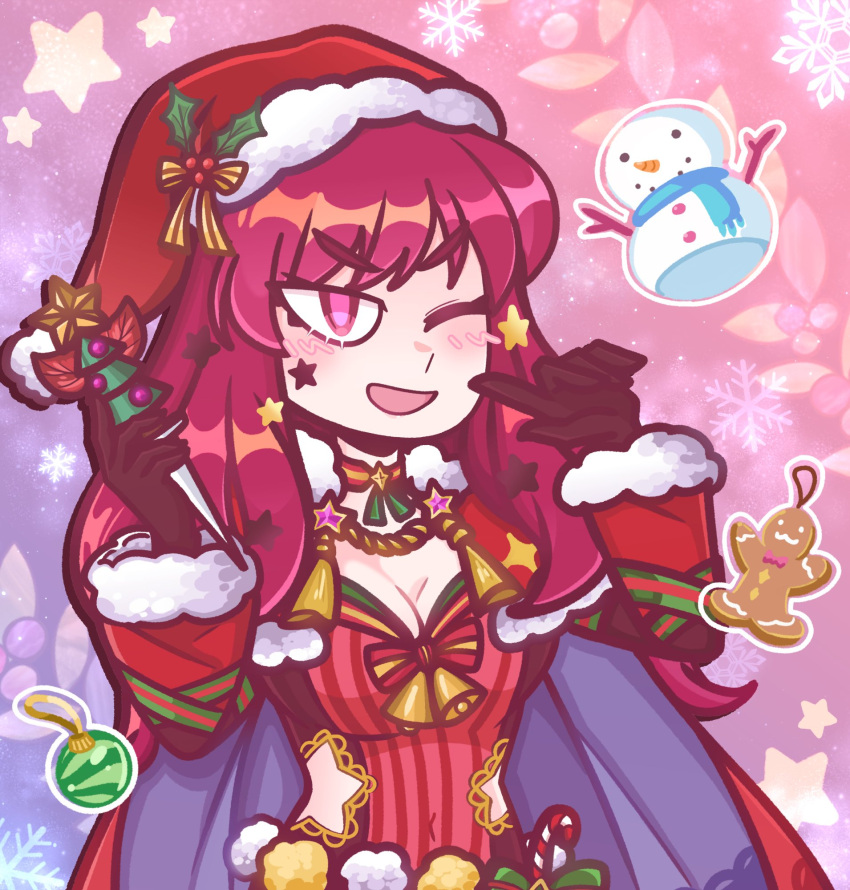 1girl, blue_cape, bodysuit, cape, christmas, d_vaaaah, facial_mark, fire_emblem