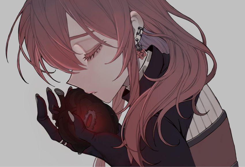 1girl, ado_(utaite), black_skin, closed_eyes, cloud_nine_inc, colored_inner_hair, colored_skin, commentary_request