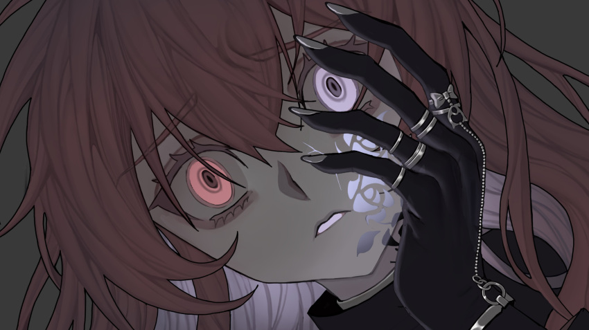 1girl, absurdres, ado_(utaite), black_skin, cloud_nine_inc, colored_inner_hair, colored_skin, commentary_request