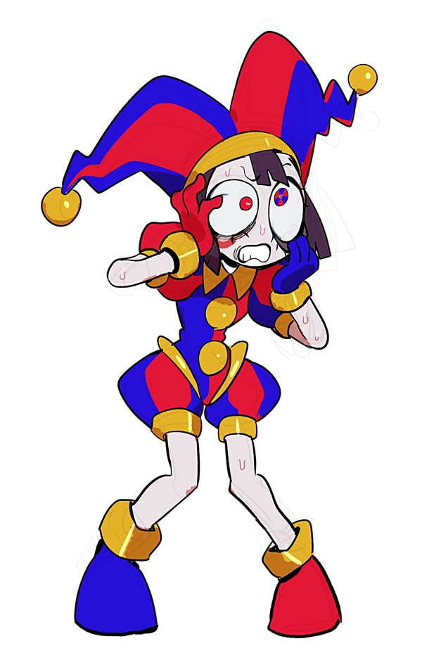 1girl, asymmetrical_gloves, blue_eyes, blue_gloves, blue_headwear, blush_stickers, buttons, clenched_teeth