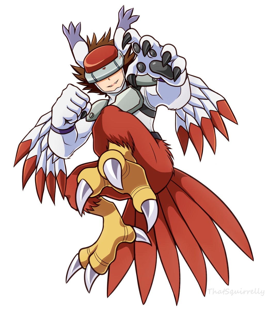 1boy, animal_ears, artist_name, belt, bird_legs, bird_tail, black_belt, bodysuit