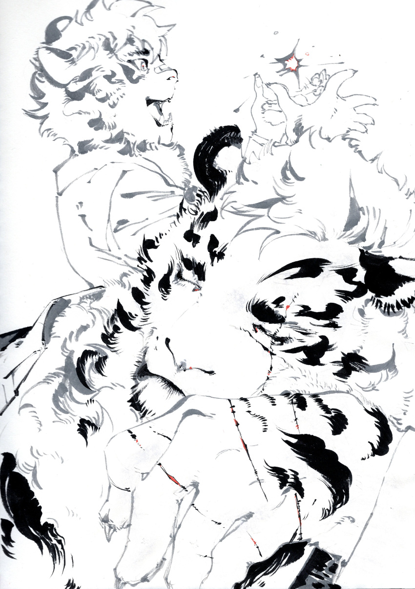 1boy, 7216kun, absurdres, age_comparison, animal_ears, arknights, bandaid, bandaid_on_face