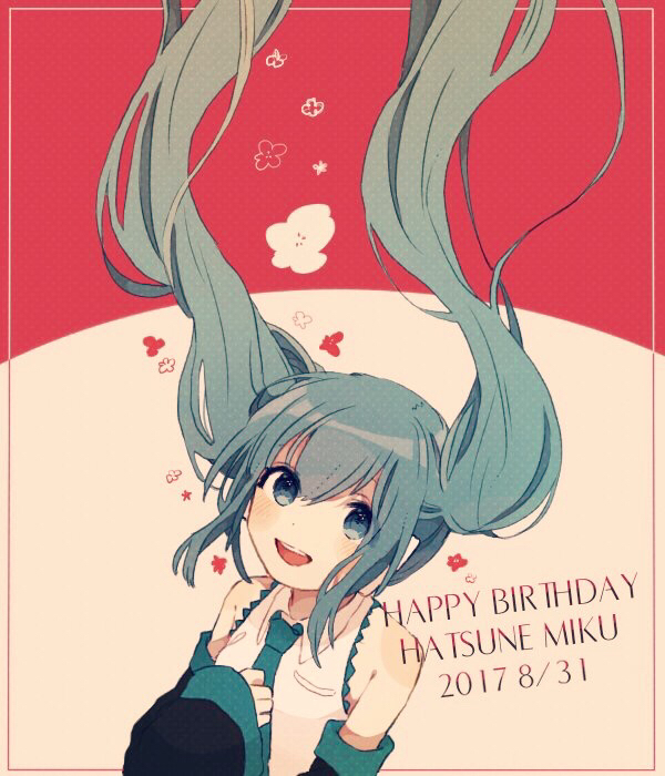 1girl, blue_eyes, blue_hair, blush, collared_shirt, dated, detached_sleeves, floating_hair