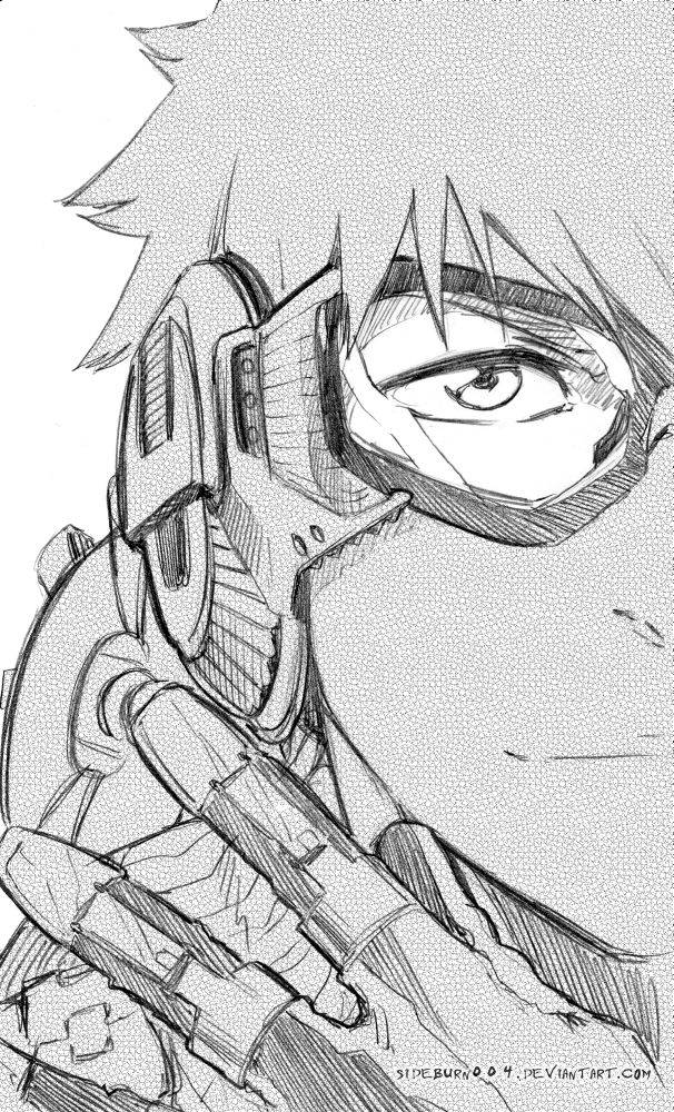 1boy, artist_name, bleach, close-up, crossover, deviantart_username, dieselpunk, gloves