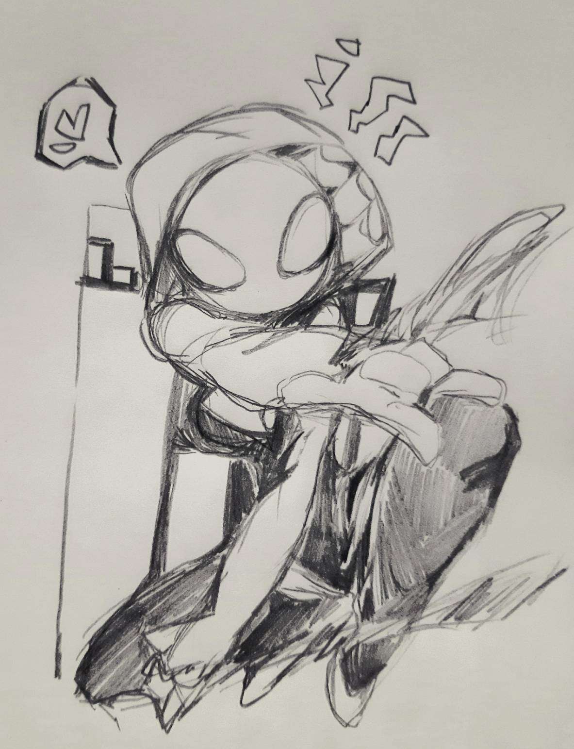 fucco_san, gwen_stacy, sketch, spider-man_(series), spider_woman