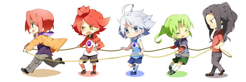 ahoge, aina_(artist), bisuko_(bisco_mm), black_hair, blue_eyes, chibi, closed_eyes, coat