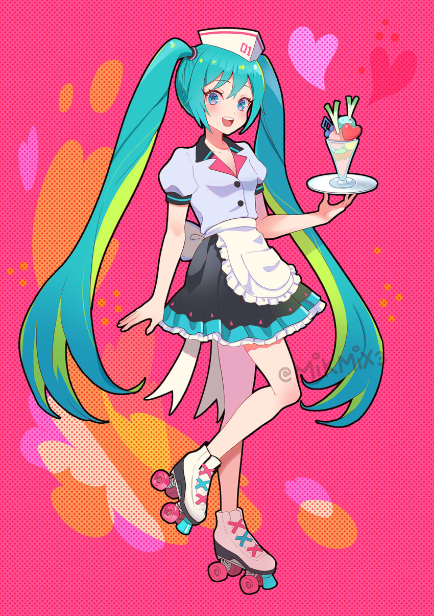 1girl, alternate_costume, aqua_hair, full_body, hatsune_miku, heart, highres, holding