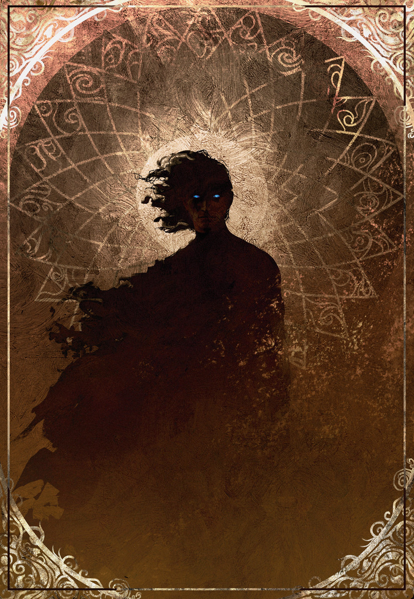 1boy, anato_finnstark, black_hair, blue_eyes, border, cloak, commentary, dune_(series)