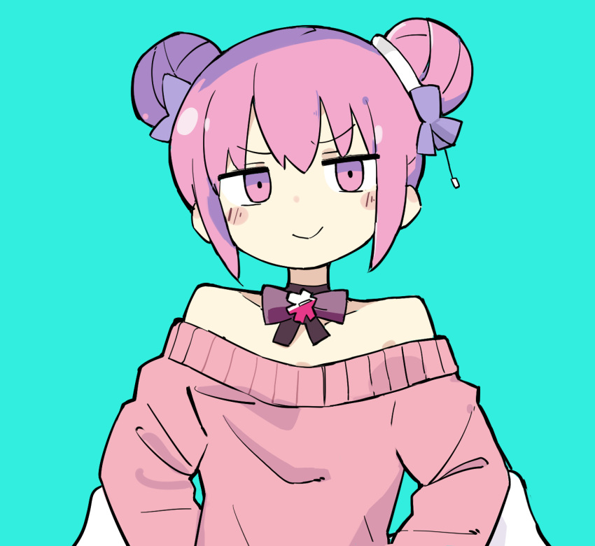 1girl, angel_wings, bow, bowtie, dadadada_tenshi, double_bun, fusazakura, hair_bun