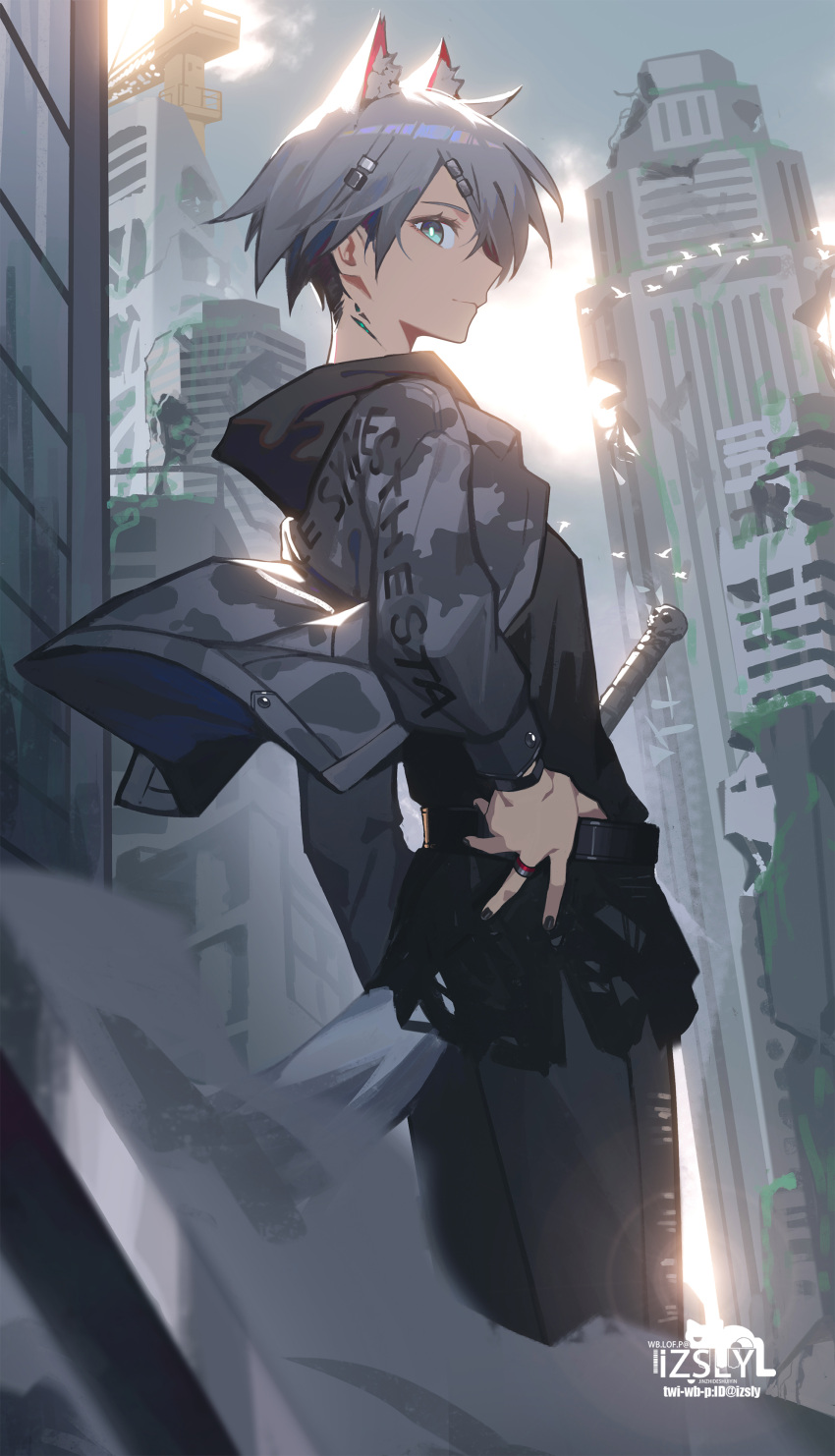 1girl, absurdres, ahoge, ambience_synesthesia, animal_ear_fluff, animal_ears, aqua_eyes, arknights