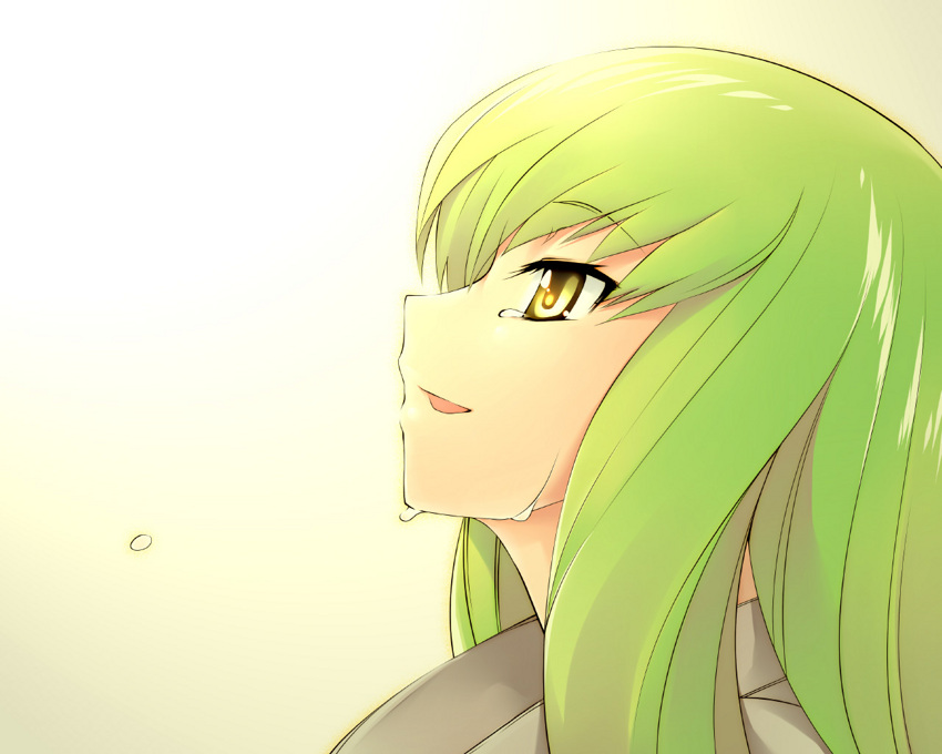 c.c., code_geass, green_hair, looking_up, open_mouth, profile, solo, tears