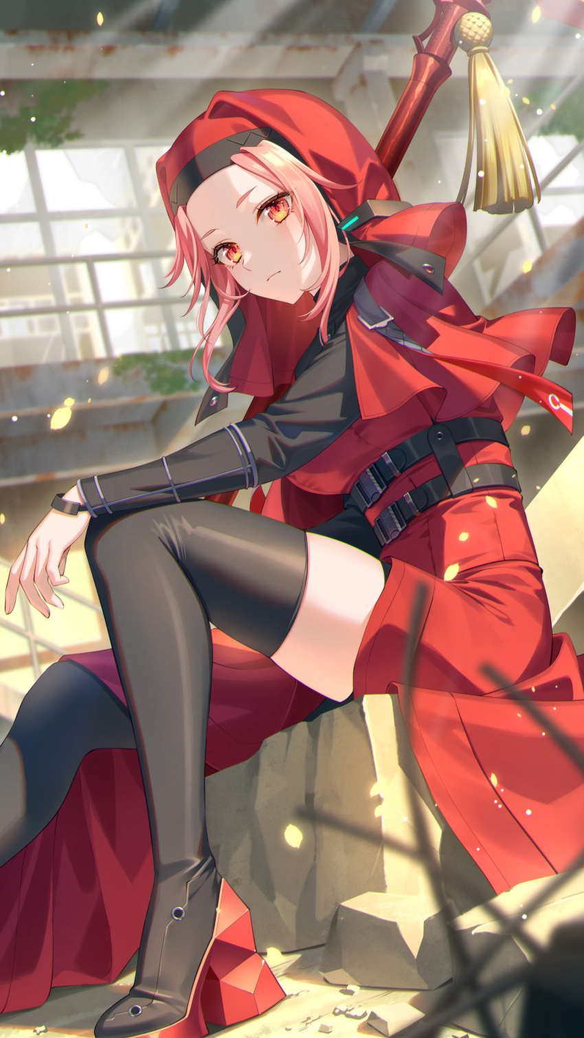 1girl, absurdres, brown_headwear, bshi_edayo, dress, hair_ornament, heaven_burns_red, highres