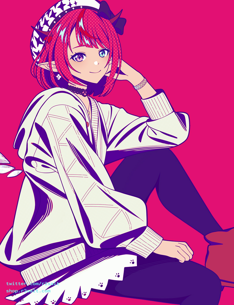 1girl, blue_eyes, breasts, heterochromia, hololive, hololive_english, horns, irys_(hololive)
