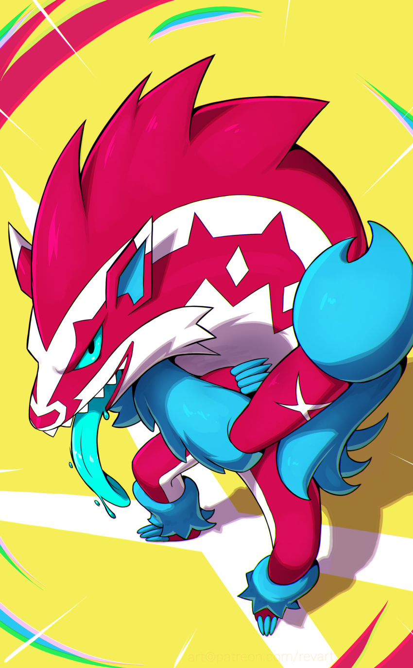 absurdres, alternate_color, claws, commentary, crossed_arms, green_eyes, highres, looking_at_viewer