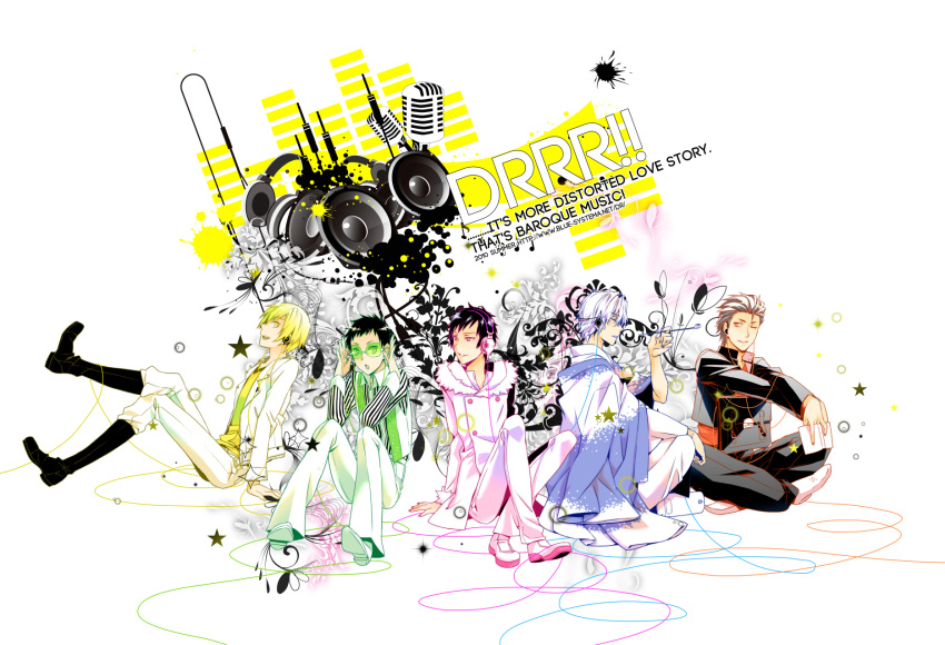 book, durarara!, glasses, headphones, heiwajima_shizuo, japanese_clothes, kadota_kyohei, kida_masaomi