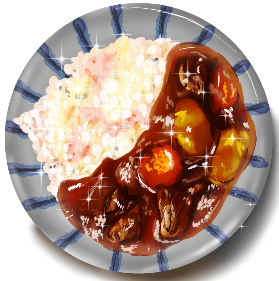 curry, curry_rice, food, food_focus, mofumofu0311, no_humans, original, plate