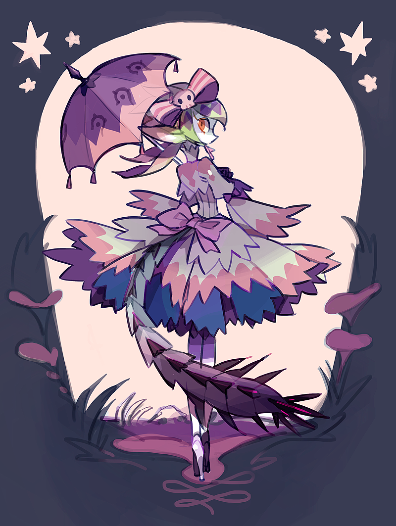 1girl, bow, dragon_girl, dragon_tail, dreadqueen_rathian, dress, from_behind, from_side