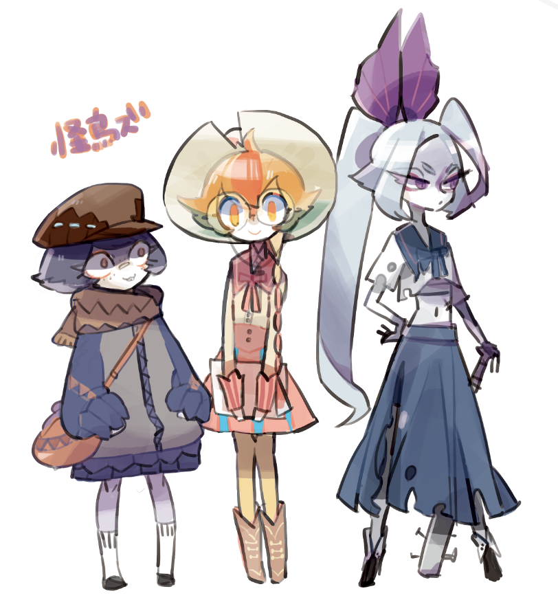 3girls, annoyed, arzuros, banchou, bandaid, bandaid_on_face, bandaid_on_nose, baseball_bat