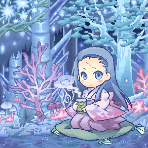 blue_hair, character_request, long_hair, lowres, pote_(ptkan), ptkan, ren_(sekaiju), sekaiju_no_meikyuu