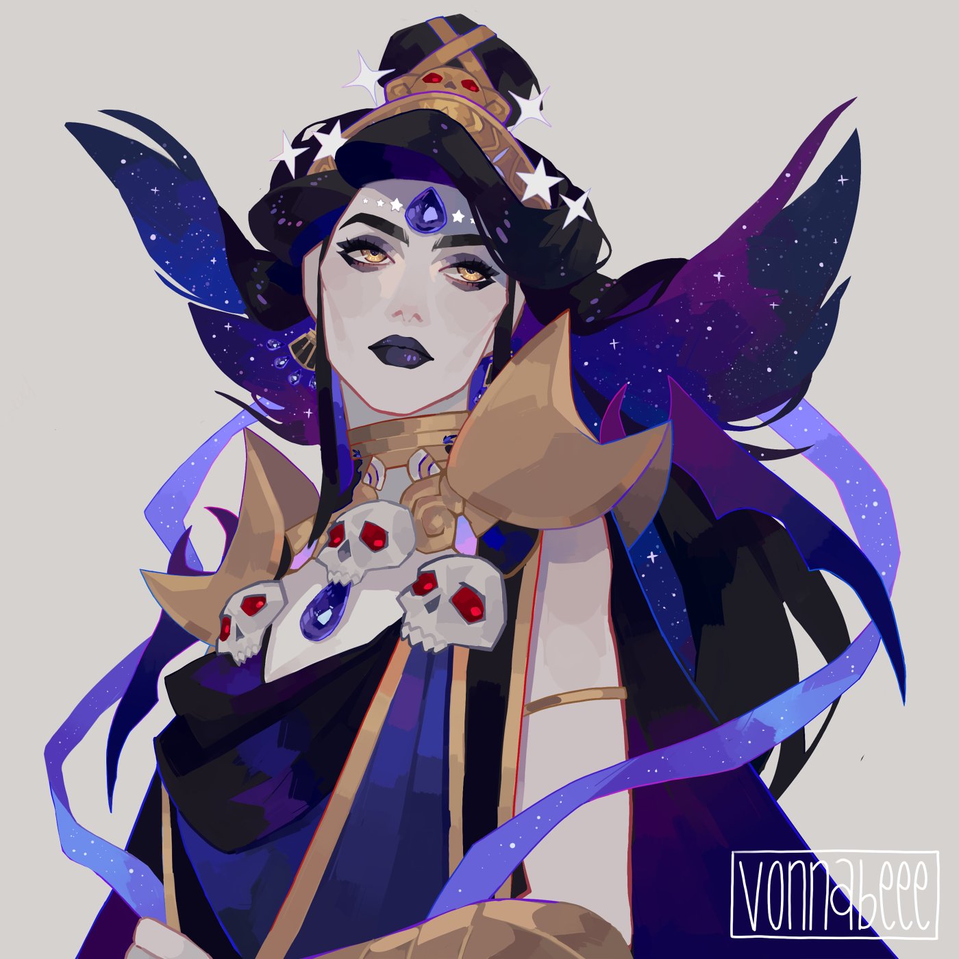 1girl, ancient_greek_clothes, black_hair, earrings, english_commentary, forehead_jewel, gold_necklace, greco-roman_clothes