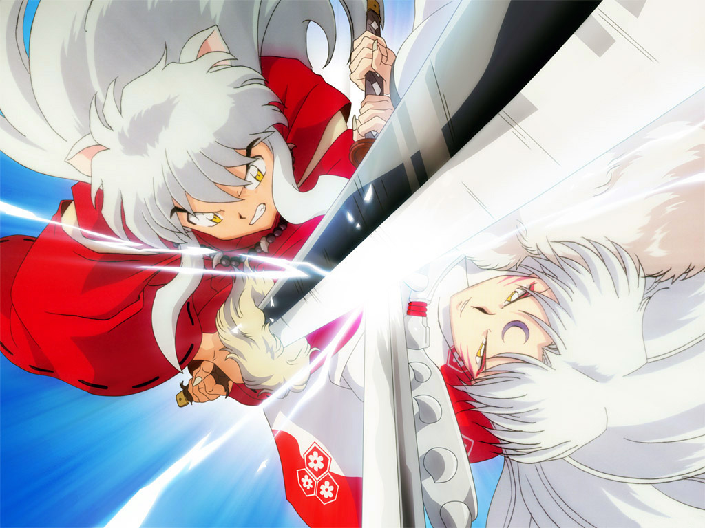 inuyasha, jpeg_artifacts, sesshomaru, sword, weapon