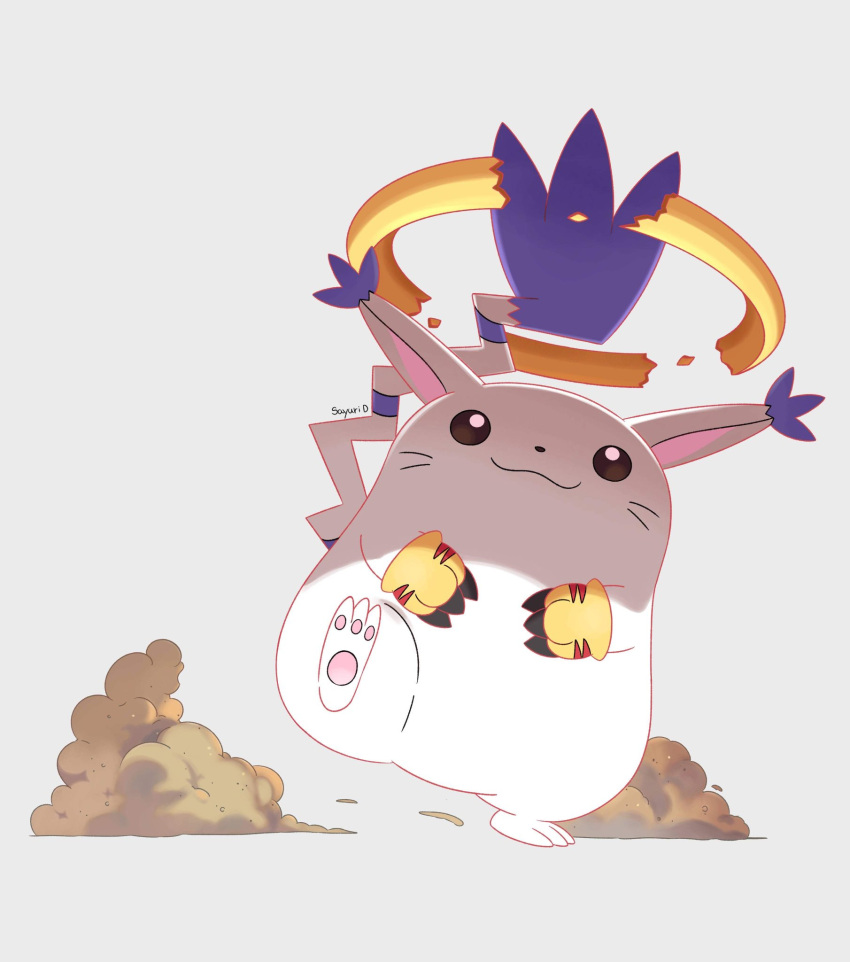 artist_name, black_eyes, digimon, digimon_(creature), fat_pikachu_(meme), gigantamax, gloves, halo