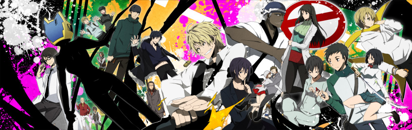 brezhnev_simon, celty_sturluson, durarara!, harima_mika, heiwajima_kasuka, heiwajima_shizuo, kadota_kyohei, kamichika_rio
