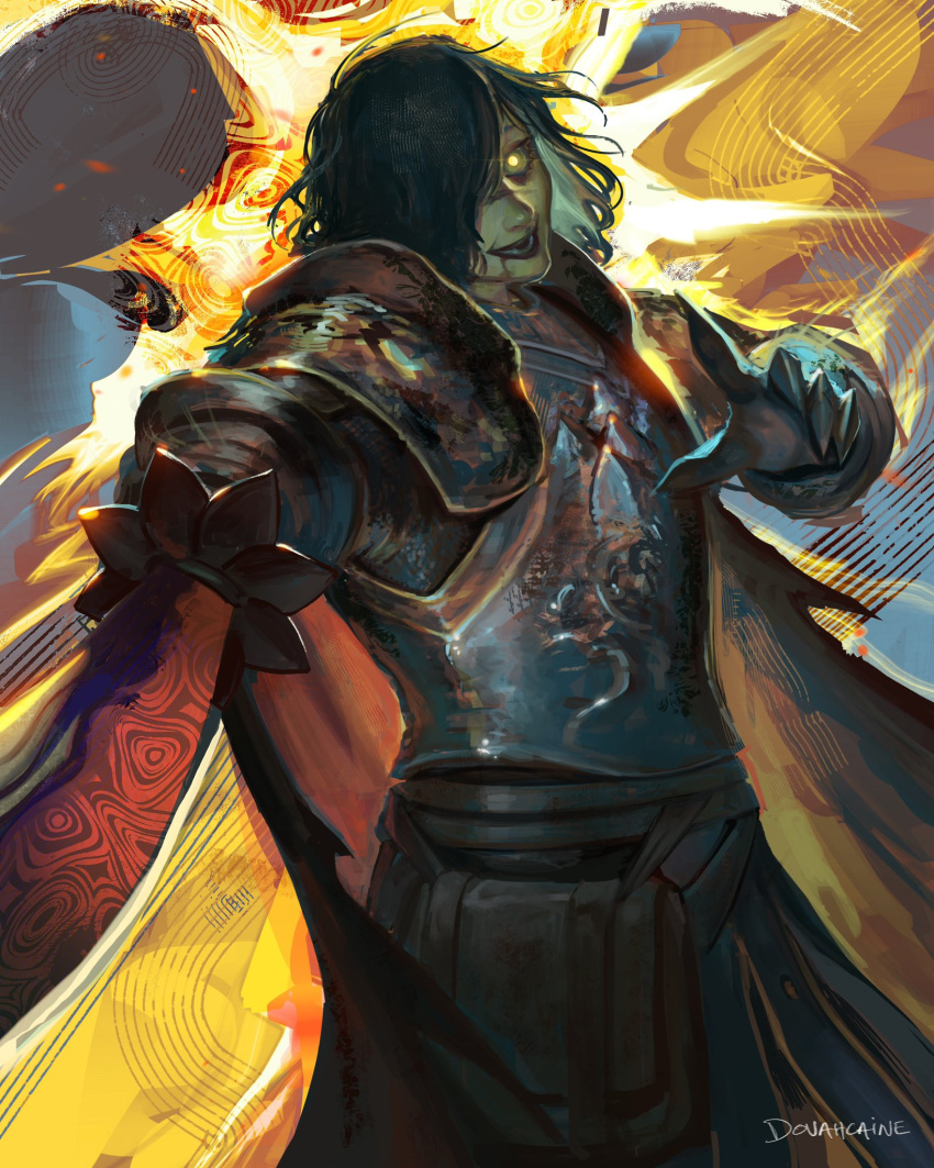 1girl, armor, artist_name, black_lips, breastplate, dovahcaine, elden_ring, full_armor