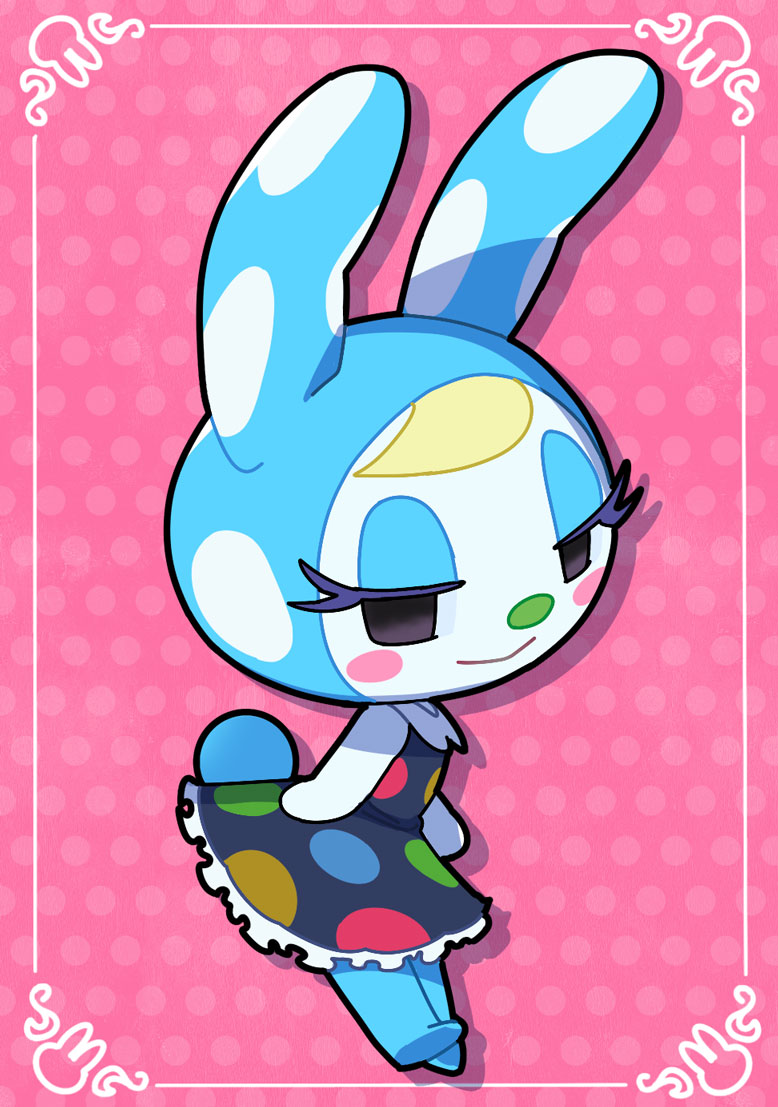 animal_crossing, blonde_hair, dress, eyelashes, eyeshadow, francine_(animal_crossing), kopa_nishikida, makeup