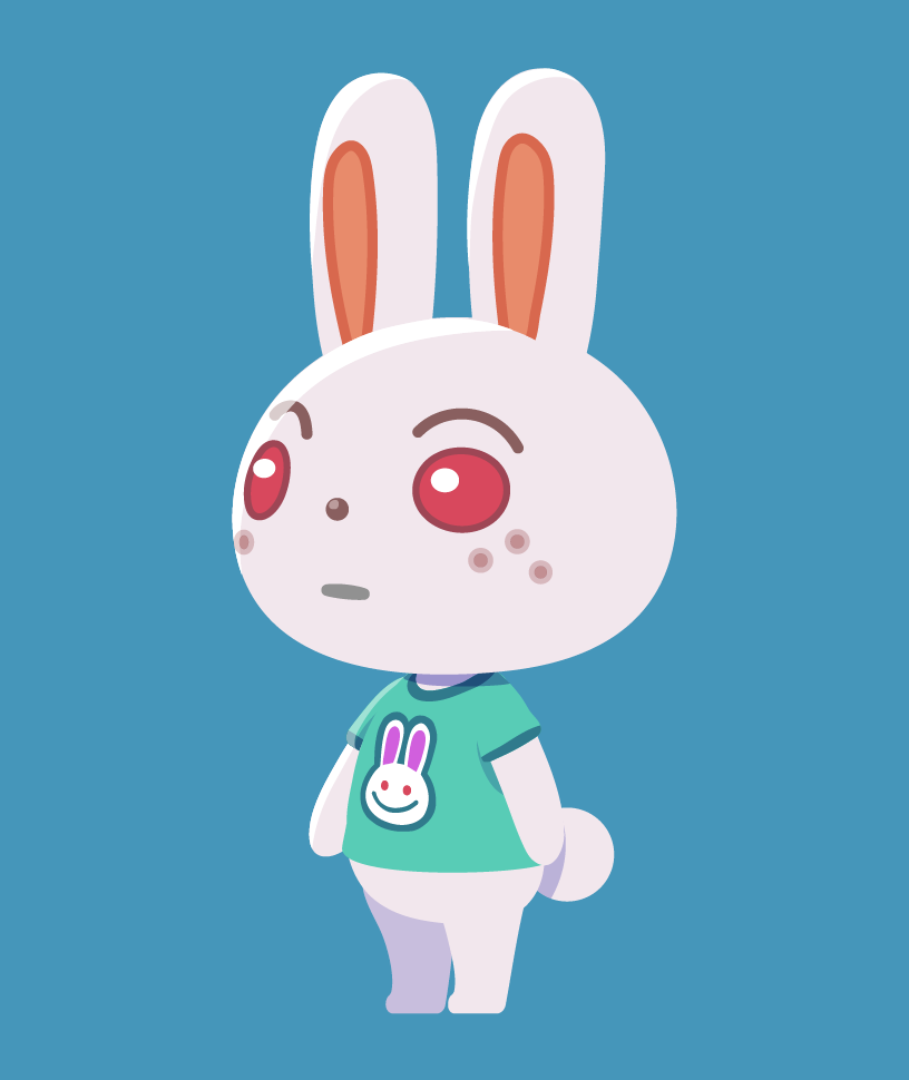 animal_crossing, animal_ears, aqua_background, barefoot, freckles, kopa_nishikida, rabbit, rabbit_ears