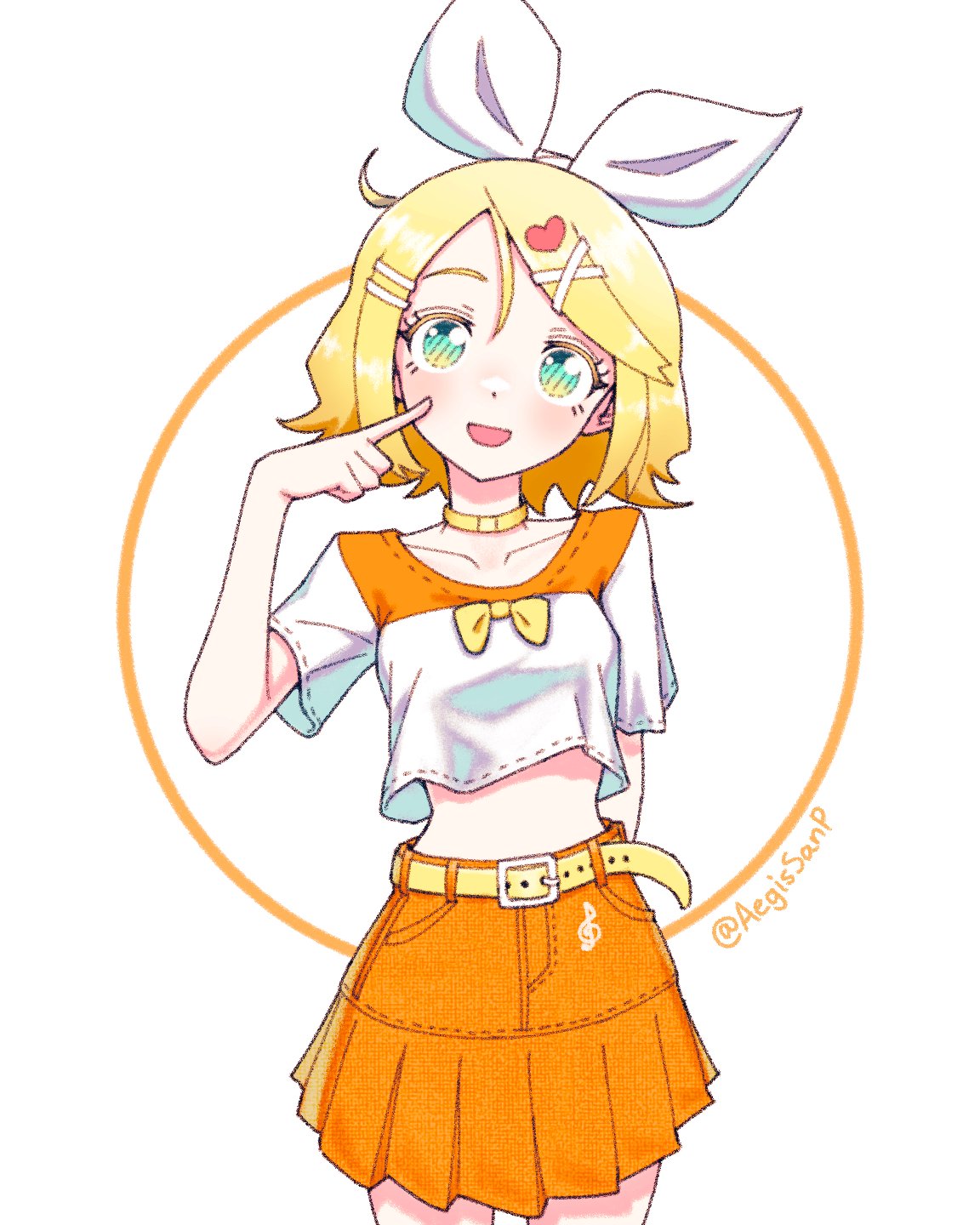 1girl, aegissanp, ahoge, belt, belt_buckle, blonde_hair, bow, buckle