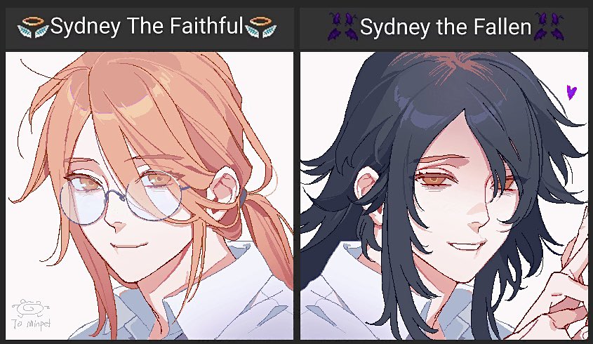 2boys, black_hair, closed_mouth, collared_shirt, degrees_of_lewdity, dual_persona, long_hair, looking_at_viewer