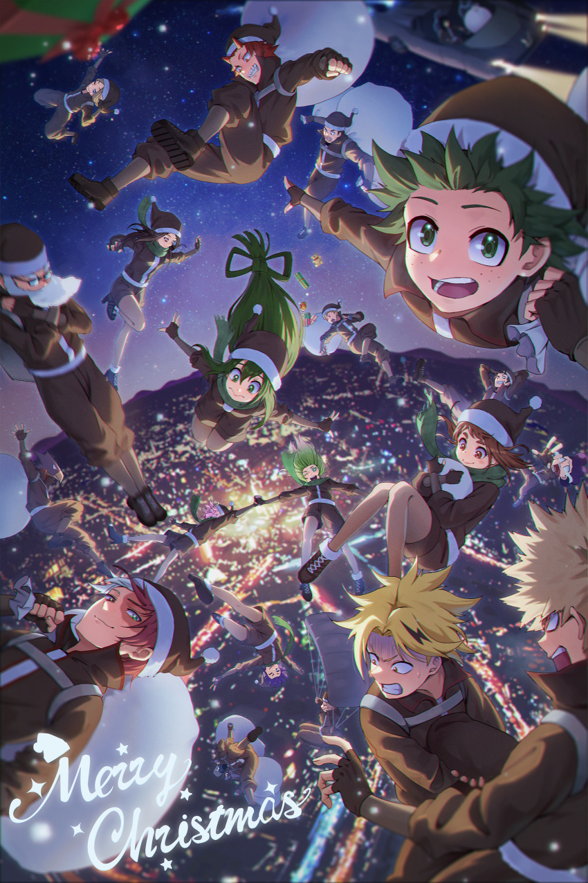 6+boys, 6+girls, absurdres, angry, animal_head, aoyama_yuuga, ashido_mina, asui_tsuyu