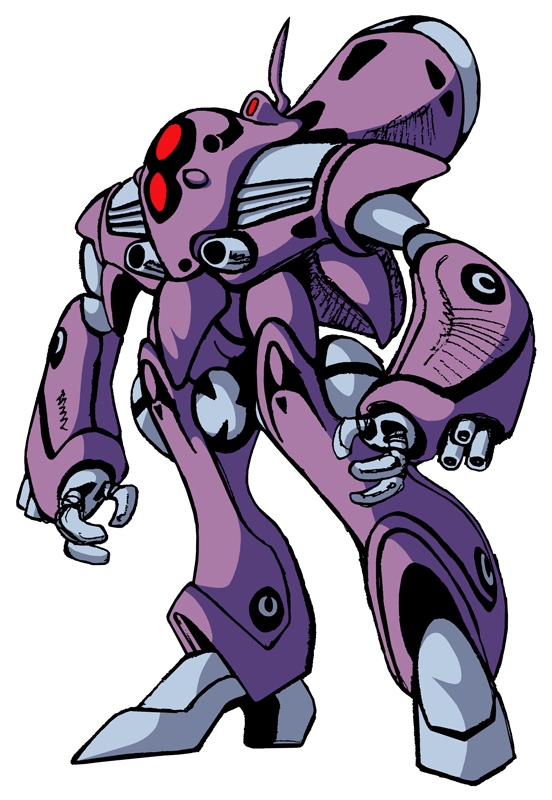 1980s_(style), 1990s_(style), alien, arm_cannon, armor, chad_(marchly), chest_cannon, colorized, concept_art, dual_arm_cannons, macross, macross:_do_you_remember_love?, mecha, mecha_focus, meltrandi, missile_pod, miyatake_kazutaka, no_humans, official_art, official_style, power_armor, queadluun-nona, radio_antenna, retro_artstyle, robot, sketch, solo, weapon, zentradi