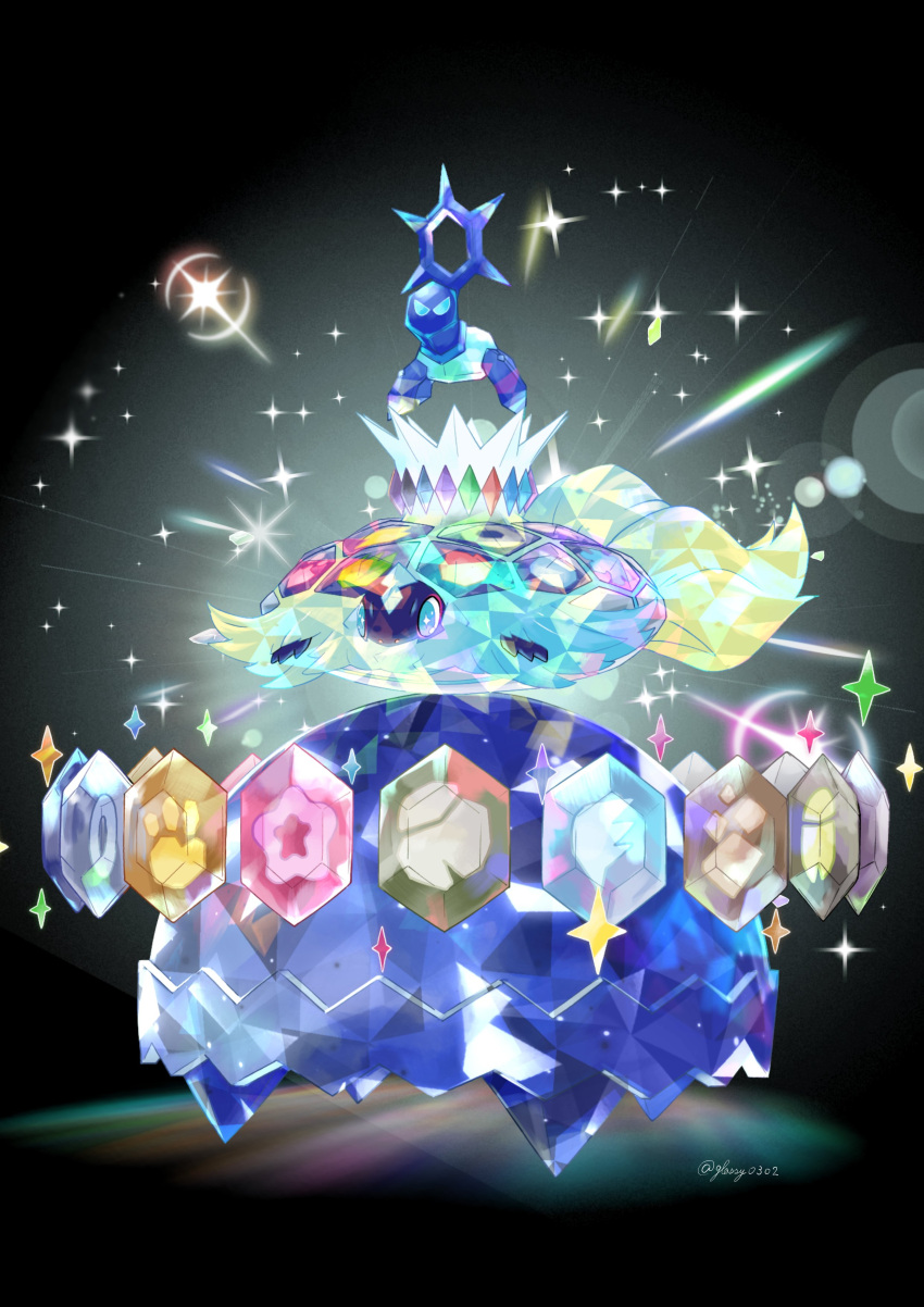 +_+, absurdres, animal_focus, blue_eyes, bright_pupils, gem, glassy0302, glowing