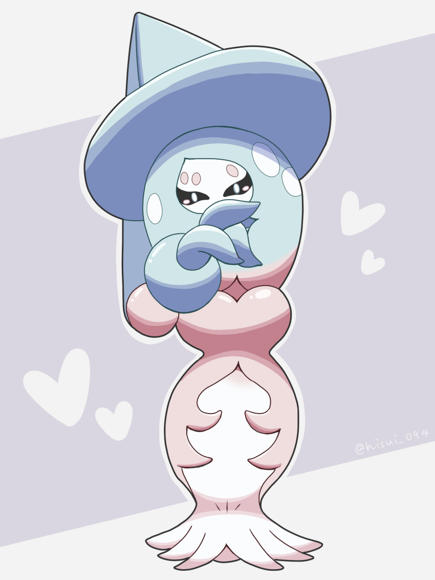 black_eyes, bright_pupils, commentary_request, full_body, hand_up, hatterene, heart, highres