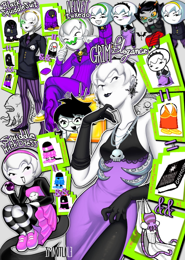 3girls, black_lips, gothic, homestuck, imnotlole, jade_harley, kanaya_maryam, multiple_girls, non-web_source, rose_lalonde, squid