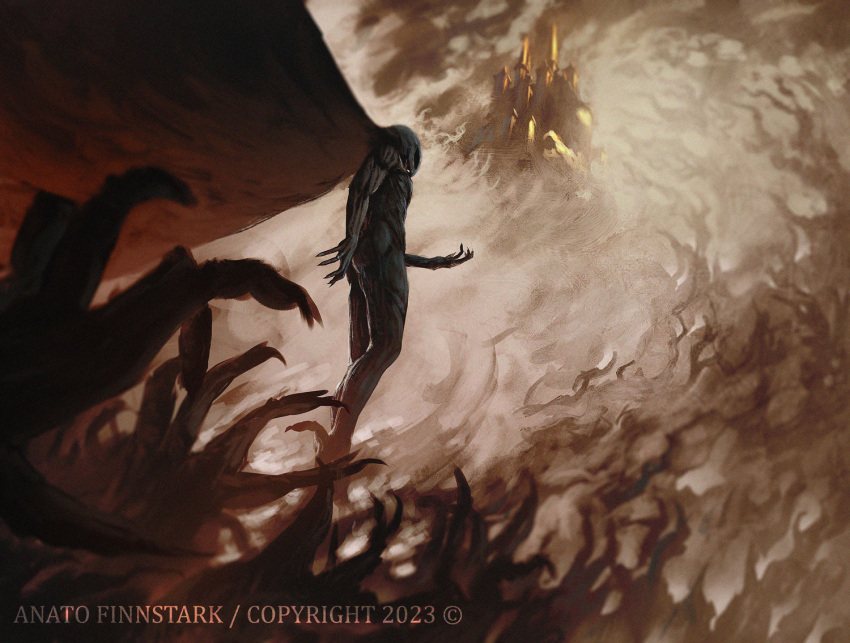1boy, 2023, anato_finnstark, armor, artist_name, berserk, cape, castle