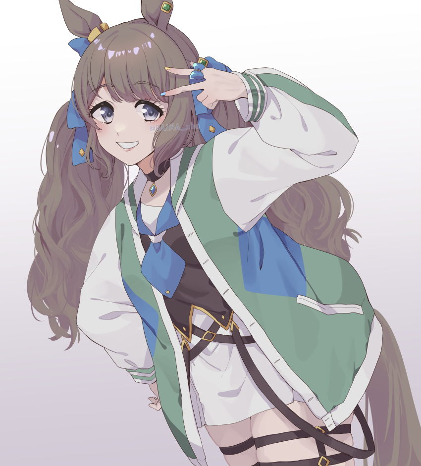 1girl, absurdres, animal_ears, black_choker, black_shirt, blouse, blue_eyes, blue_neckerchief
