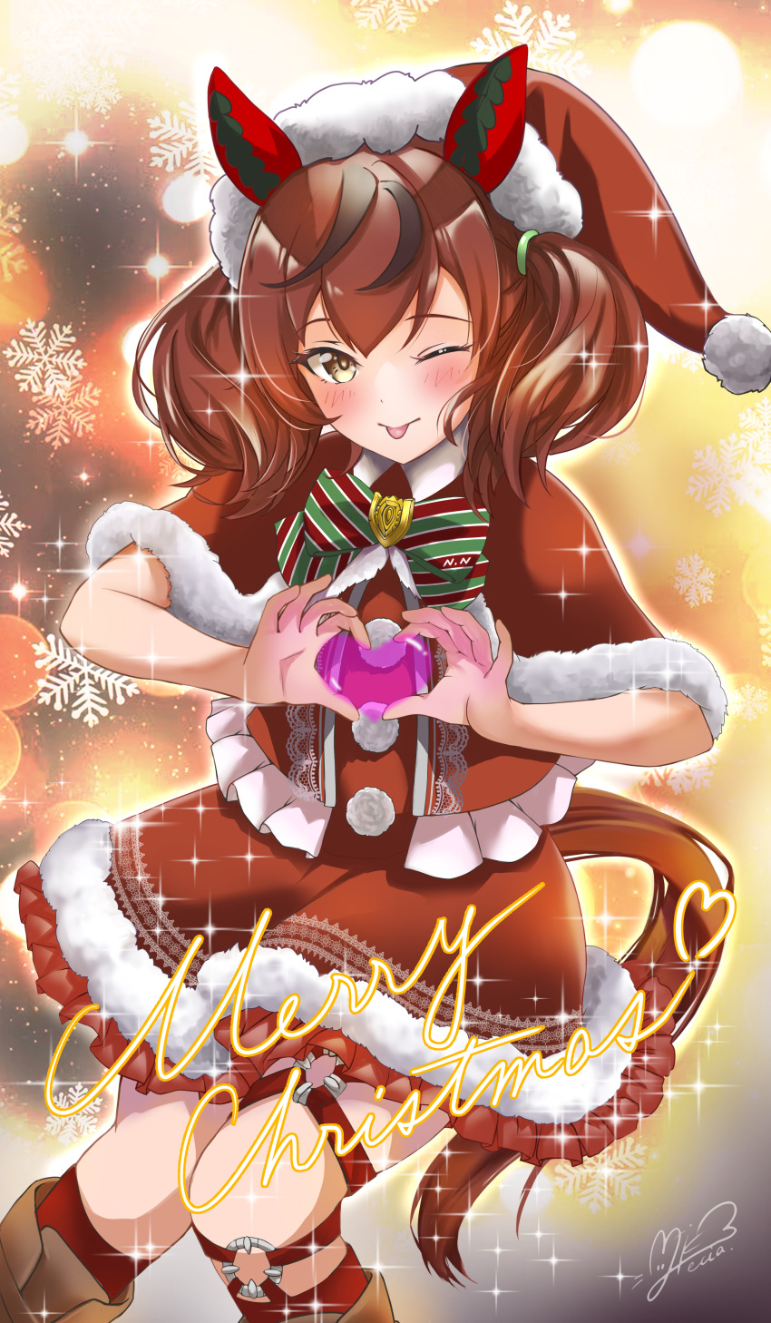 1girl, ;p, absurdres, animal_ears, artist_logo, backlighting, blush, boots