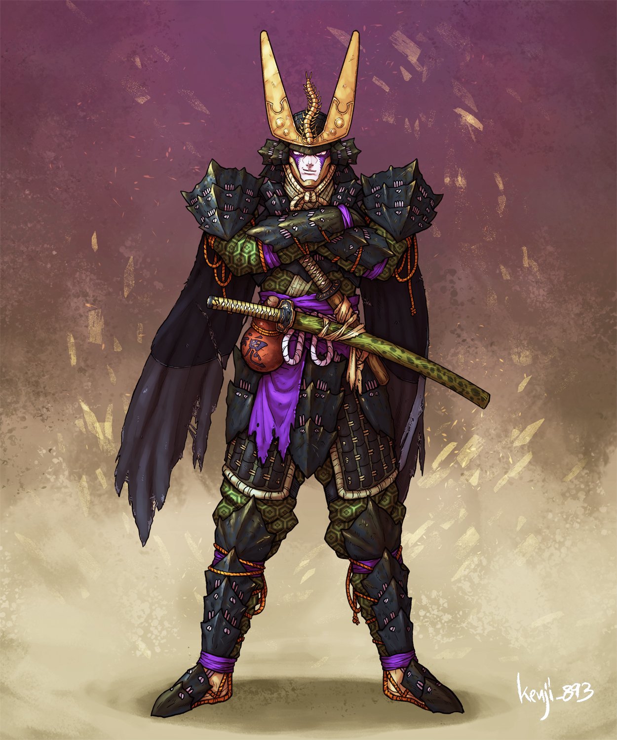 1boy, alternate_costume, alternate_universe, animal_helmet, armor, black_armor, black_cape, bug
