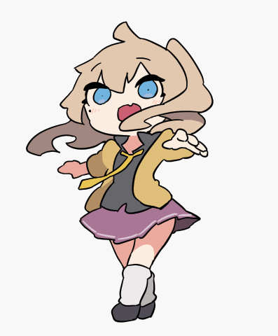 1girl, animated, animated_gif, black_footwear, black_shirt, blue_eyes, blush, brown_hair