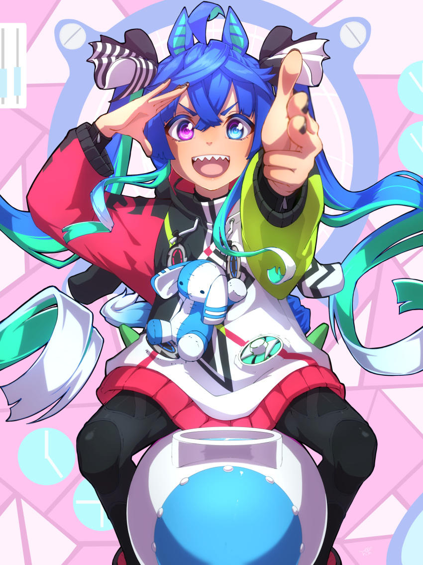1girl, :d, @_@, absurdres, ahoge, animal_ears, aqua_hair, black_bodysuit