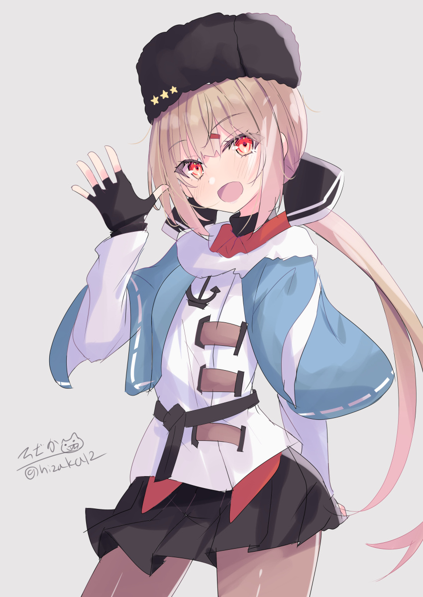1girl, absurdres, anchor_necklace, artist_logo, belt, black_belt, black_bow, black_gloves
