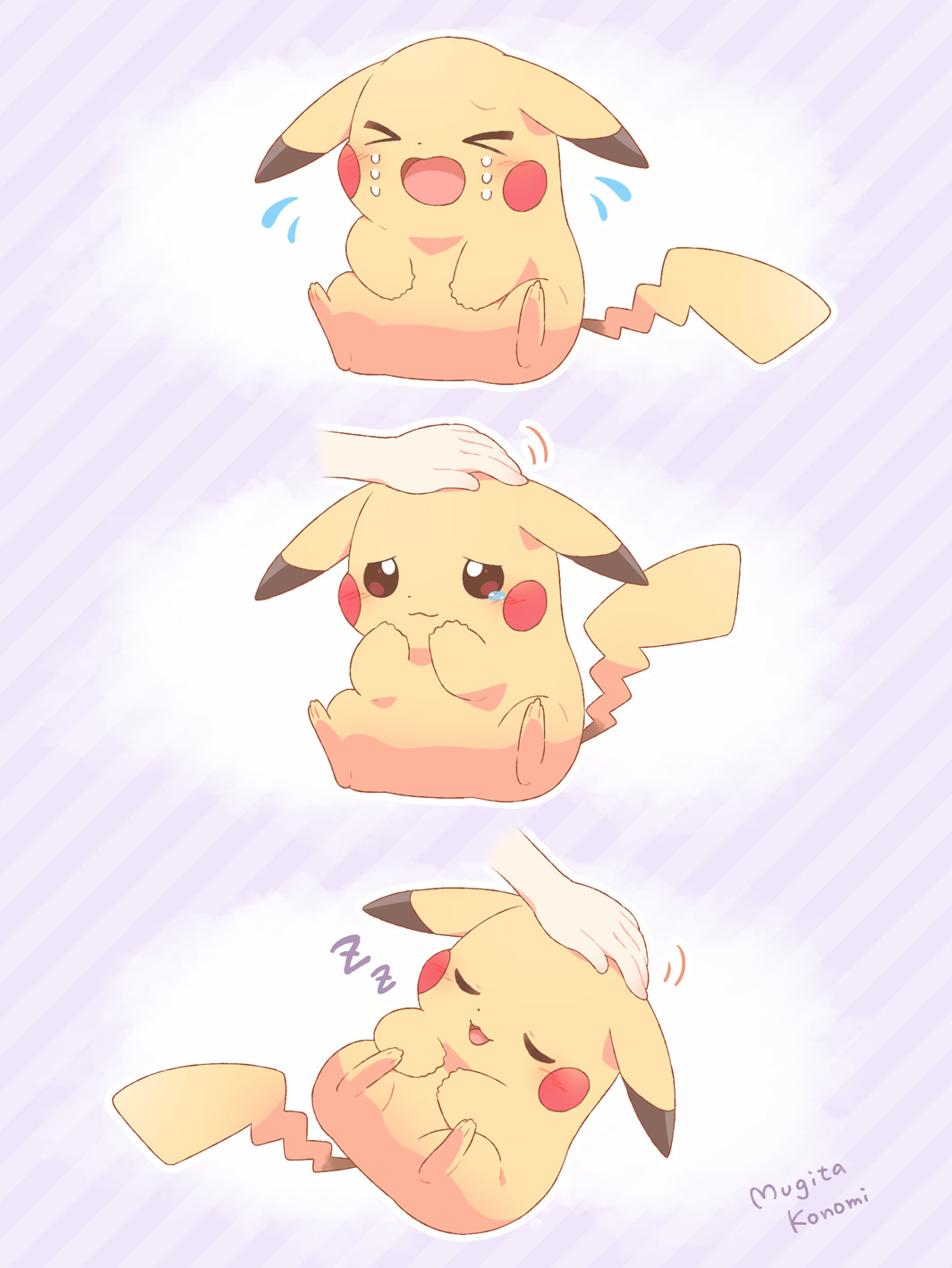 >_<, 1other, 3koma, blush, brown_eyes, closed_eyes, closed_mouth, comic