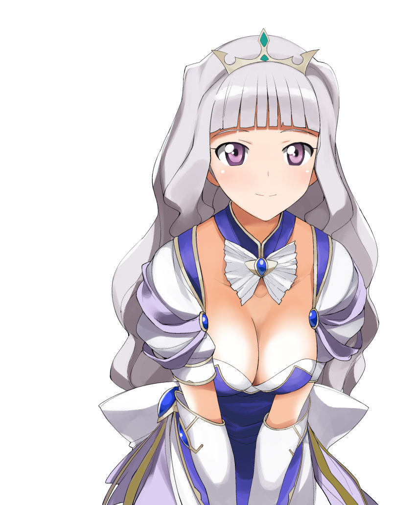 absurdres, bangs, blunt_bangs, breasts, cleavage, cosplay, elbow_gloves, feena_fam_earthlight
